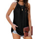 Girls Summer Halter Loose Vest Tank Tops Blouse Ladies Casual Sleeveless Shirt - 3XL Black