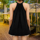 Girls Summer Halter Loose Vest Tank Tops Blouse Ladies Casual Sleeveless Shirt - 3XL Black