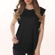 Ladies Crewneck Tank Tops Sleeveless Vests for Women Summer - Black Size XL