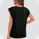 Ladies Crewneck Tank Tops Sleeveless Vests for Women Summer - Black Size XL