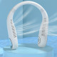 2400mAh with Lights Neckband Bladeless Lazy Fan Neck Hanging Cooler USB Rechargeable - White