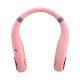 2400mAh with Lights Neckband Bladeless Lazy Fan Neck Hanging Cooler USB Rechargeable - Pink