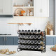 4 Tier Spice Rack Wall Mounted Spice Jars Organiser for Countertop - Black