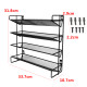 4 Tier Spice Rack Wall Mounted Spice Jars Organiser for Countertop - Black