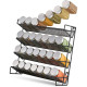 4 Tier Spice Rack Wall Mounted Spice Jars Organiser for Countertop - Black