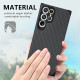 Protective Case Fibre Pattern Phone Back Cover for Samsung Galaxy S22 Ultra - Black