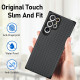 Protective Case Fibre Pattern Phone Back Cover for Samsung Galaxy S22 Ultra - Black