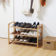 3-Tier Shoe Rack, Bamboo Shoe Storage Organizer with Slatted Shelves, Free Standing Shoe Shelf Stand for 9 Pairs of Shoes for En