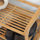 3-Tier Shoe Rack, Bamboo Shoe Storage Organizer with Slatted Shelves, Free Standing Shoe Shelf Stand for 9 Pairs of Shoes for En