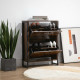 12-Shoe, Two-Door Storage Cabinet - Wood-Effect