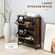 12-Shoe, Two-Door Storage Cabinet - Wood-Effect