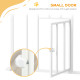 PawHut Extra Tall Pet Gate, Indoor Dog Safety Gate, with Cat Flap, Auto Close, 74-101cm Wide - White