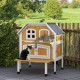 PawHut Outdoor Cat Shelter 2 Tiers Wooden Feral Cat House with Openable Asphalt Roof, Escape Doors, Terrace, for 1-2 Cats