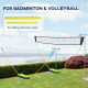 SPORTNOW Portable Badminton Net Set w/ Volleyball Net, Rackets, Shuttlecocks