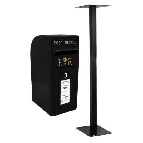 Black Royal Mail Post Box with Stand