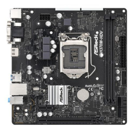 Asrock H370M-HDV, Intel H370, 1151, Micro ATX, 2 DDR4, VGA, DVI, HDMI