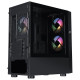 CiT Slammer Gaming Case w/ Glass Side, Micro ATX, Mesh Front, 3 ARGB Fans, LED Control Button, 240mm Radiator Support