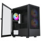 CiT Slammer Gaming Case w/ Glass Side, Micro ATX, Mesh Front, 3 ARGB Fans, LED Control Button, 240mm Radiator Support