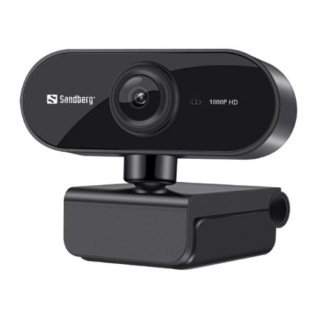 Sandberg USB Flex FHD 2MP Webcam with Mic, 1080p, 30fps, Glass Lens, Auto Adjusting, 360° Rotatable, Clip-on/Desk Mount, 5 Year 