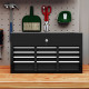 Steel Six Drawer Tool Storage Carry Chest, with Lock and Keys - Black