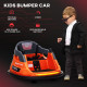 Bumper Car, 360° Rotation Spin 12V Kids Electric Car with Lights, Music, for Ages 1.5-5 Years - Orange