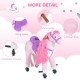 Plush Walking Horse Ride On Toy with Wheels and Realistic Sounds Rocking Horse for Girls Boys 3+ Years Old, 50cm Tall, Pink