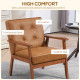 Retro-Style Accent Chair, with Faux Leather Seat - Brown