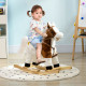 Rocking Horse, Ride-On Horse, with Music, Sounds, Saddle, for Ages 3-6 Years - Brown