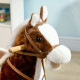 Rocking Horse, Ride-On Horse, with Music, Sounds, Saddle, for Ages 3-6 Years - Brown