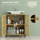 Bamboo-Blend Retro Cut-Out Under Sink Cabinet