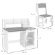 ZONEKIZ Two-Piece Kids Desk and Chair Set with Storage, for Ages 5-8 Years - Grey