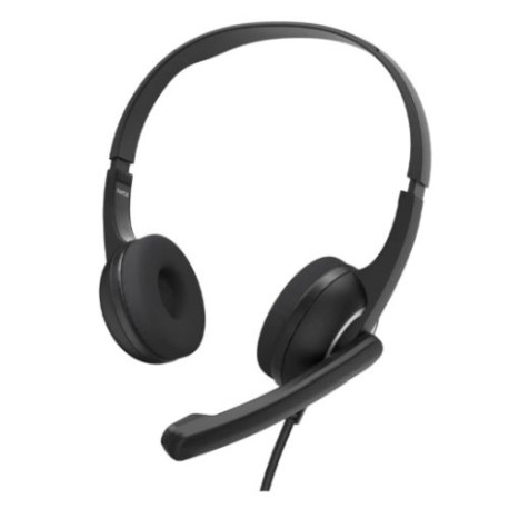 Hama HS-USB250 V2 Lightweight Office Headset with Boom Microphone, USB, Padded Ear Pads, In-line Controls