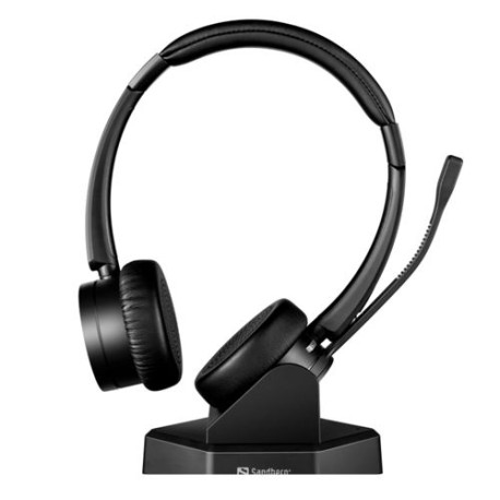 Sandberg Bluetooth Office Headset Pro+, Dual Connection, Charging Dock, Noise-Reducing Mic, Busy Light, 5 Year Warranty