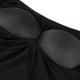 Women Camisole Built in Bra Pleated Vest Loose Fit Flowy Tank Top with Shelf Bra - Black XL