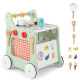 6-in-1 Wooden Baby Stroller Push and Pull Learning Activity Center