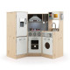 Kids Corner Wooden Kitchen Playset with Cookware Accessories