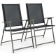 2 Piece Patio Folding Dining Chair Set with Weather-resistant Fabric