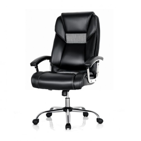 PVC Leather High-back Executive Chair with Padded Armrests