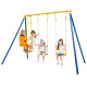 Heavy-Duty Kids Playset with 2 Swing Seats and 2 Glider Seats for Children 3-12 Years Old