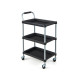 3 Layer Tool Cart with PP Shelves, Sponged Handle and Swivel Wheel