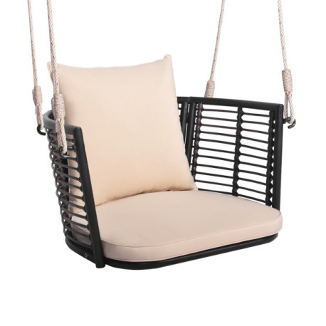 Patio Hanging Rattan Basket Chair Swing Hammock Chair with Cushions