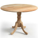 Wooden Dining Table with Round Tabletop and Curved Trestle Legs