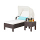 Outdoor Chaise Lounge Chair and Table Set with Adjustable Backrest