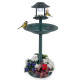 Outdoor Solar Lighted Bird Bath with Flower Planter Base