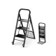 2-In-1 Hand Truck and Ladder Foldable 3-Step Ladder with Non-slip Wide Pedals