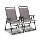 Outdoor Folding Sling Chairs Set of 2 for Balcony, Garden, Poolside