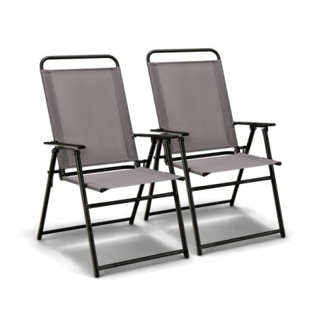 Outdoor Folding Sling Chairs Set of 2 for Balcony, Garden, Poolside