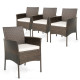 Patio Dining Chairs Set of 4 Outdoor PE Wicker Chairs with Removable Cushions