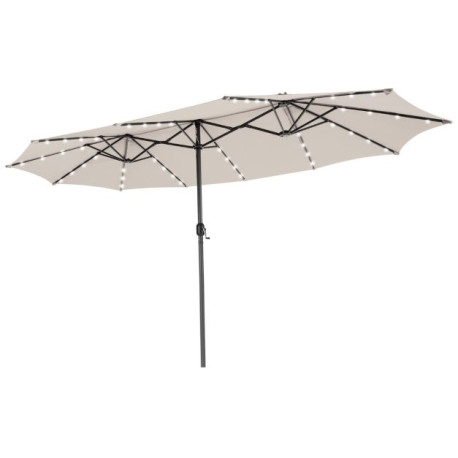 Double-Sided Outdoor Market Umbrella with Hand-Crank Mechanism