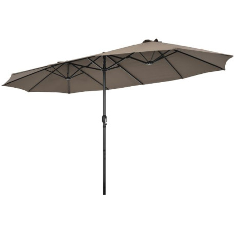 460cm Double-Sided Patio Umbrella with Hand-Crank System and Air Vents